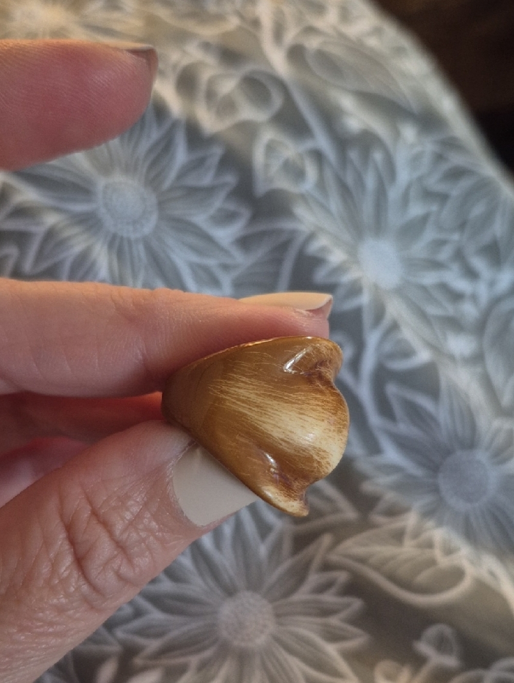 Honey Resin Dome Ring Warm Caramel Tone 7 - Picture 7 of 8